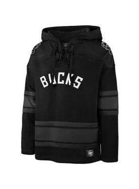 '47 Brand Anthracite Milwaukee Bucks Hooded Lacer Sweatshirt