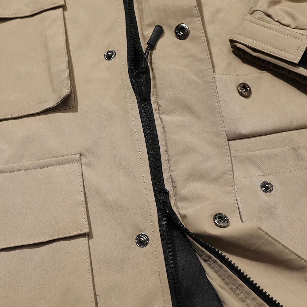 4CARGO POCKET HOODED JACKET PEACH BEIGE