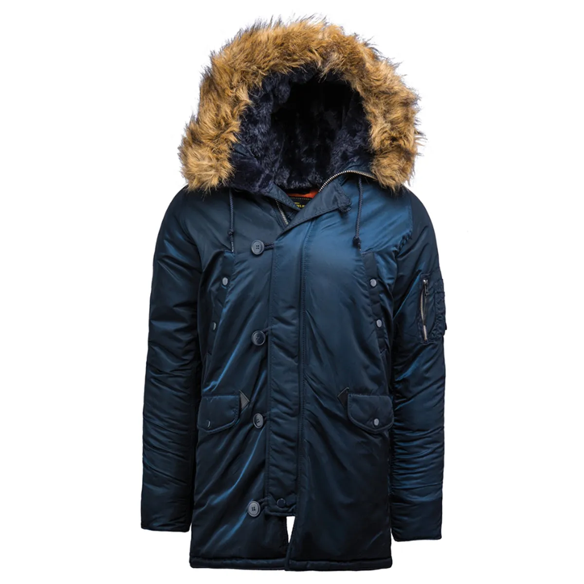 Alpha Industries Men's Replica Blue/Orange N-3B Slim Parka