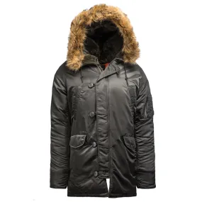 Alpha Industries Men's Replica Grey/Orange N-3B Slim Parka