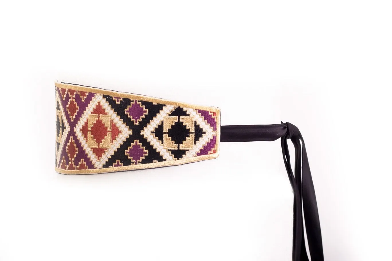 Balouch Belt - Black, Brick & Purple