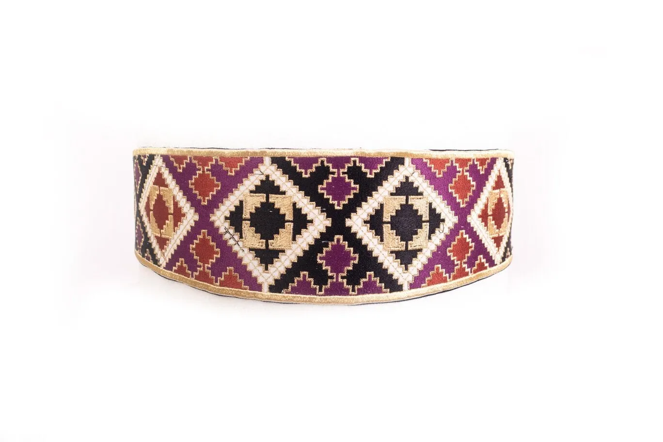 Balouch Belt - Black, Brick & Purple