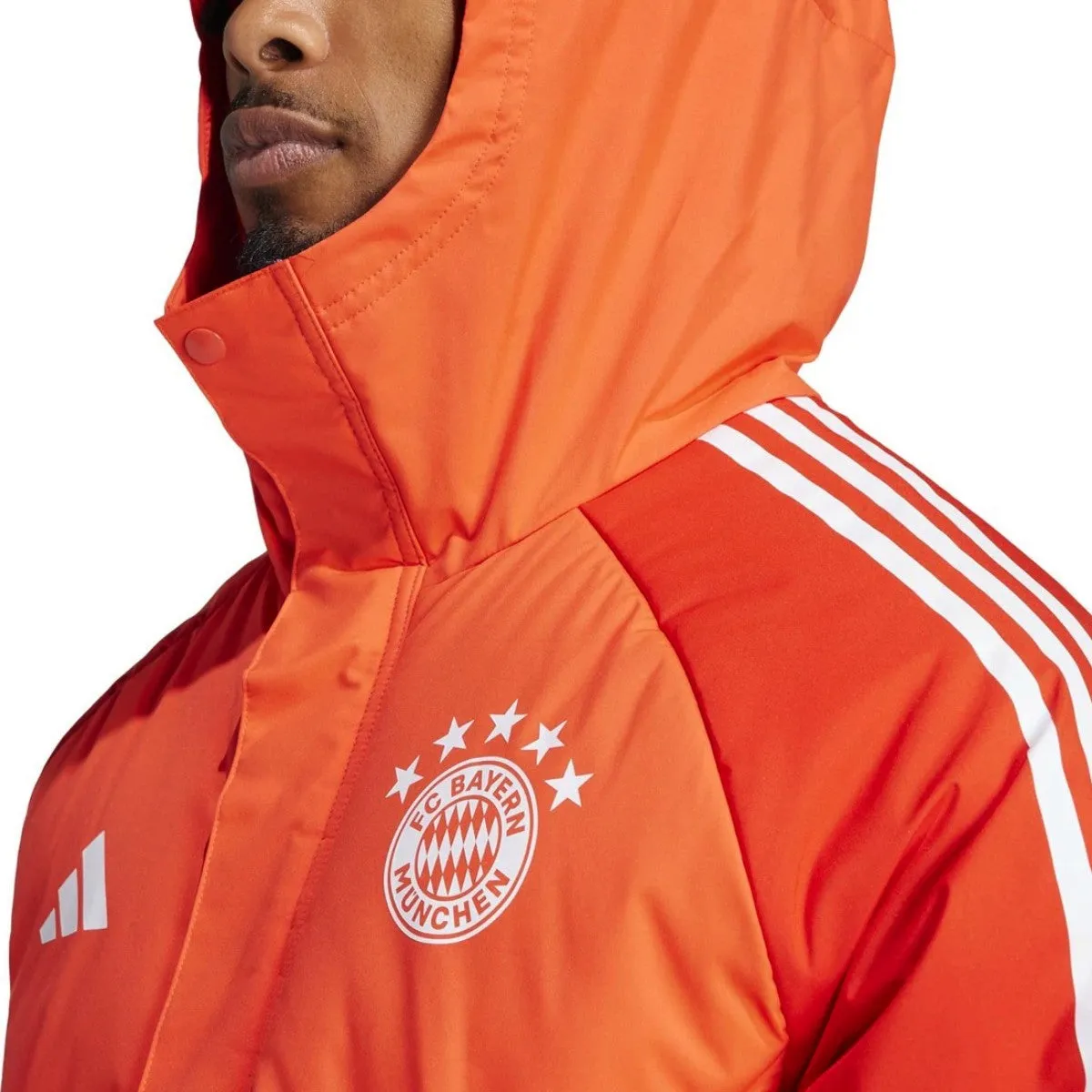 Bayern Munich soccer light red parka down jacket 2024 - Adidas