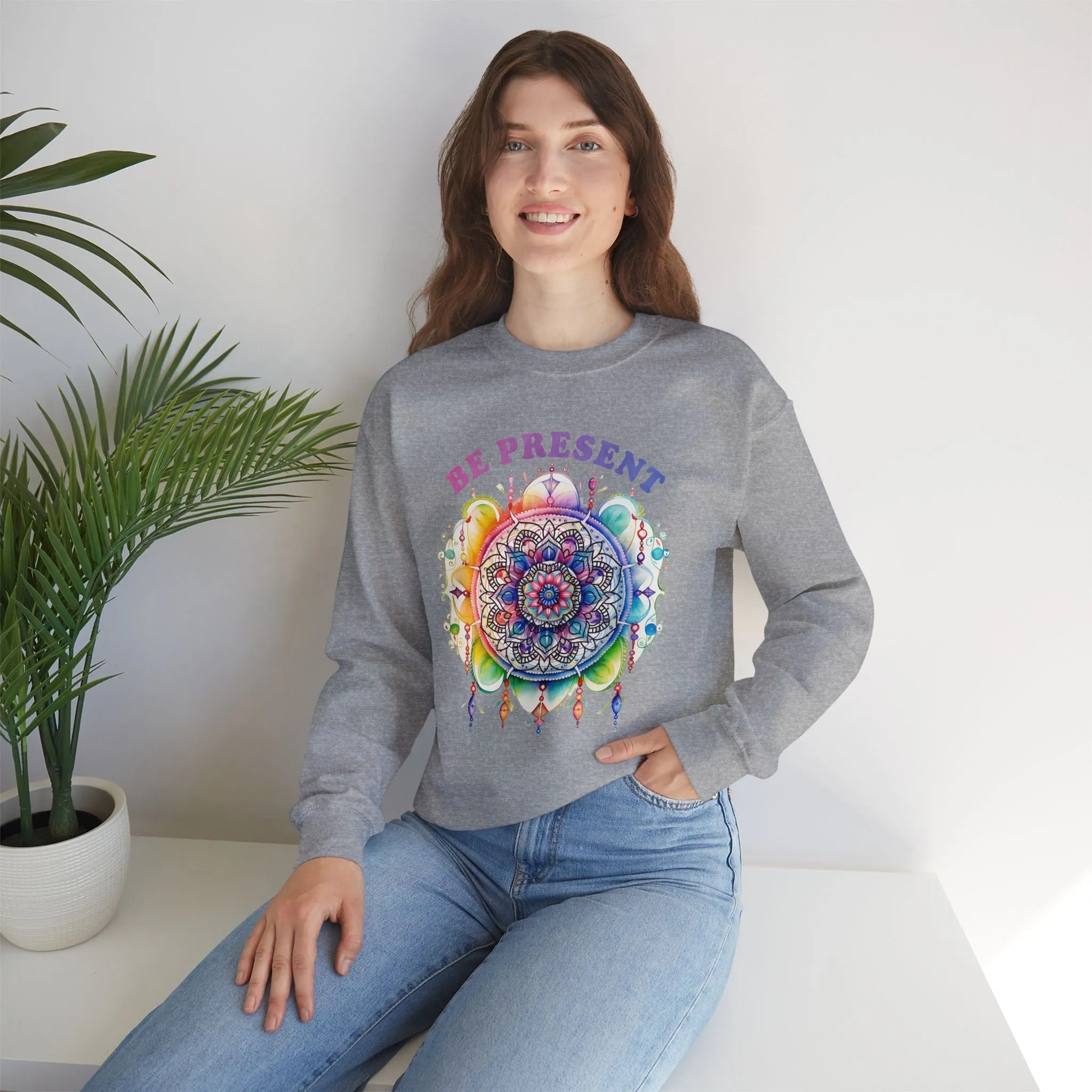 Be Present Yoga unisex heavy blend crewneck sweatshirt,Yoga workout Sweatshirt,Yoga lovers Sweatshirt, Yoga Instructor Gift, Gym Sweatshirt, Gift For Yoga lovers, Gift For Yogi.