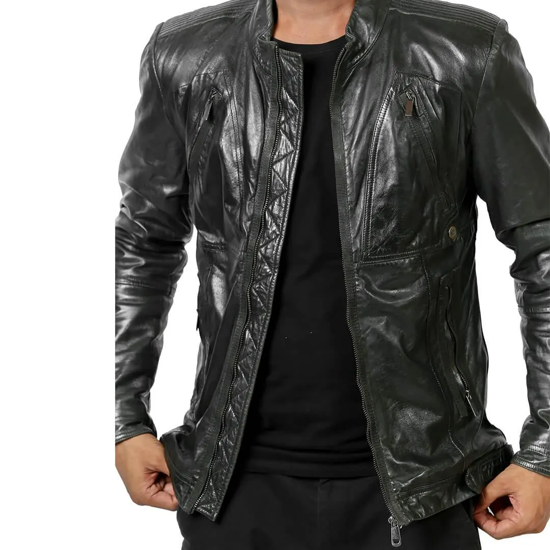 Black Leather Moto Jacket