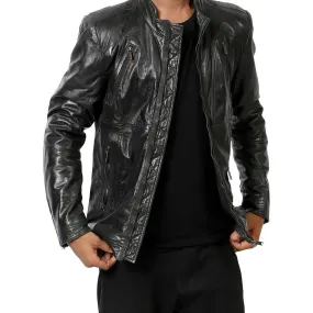 Black Leather Moto Jacket