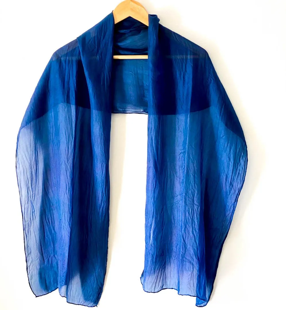 Blue Designer Silk Scarf