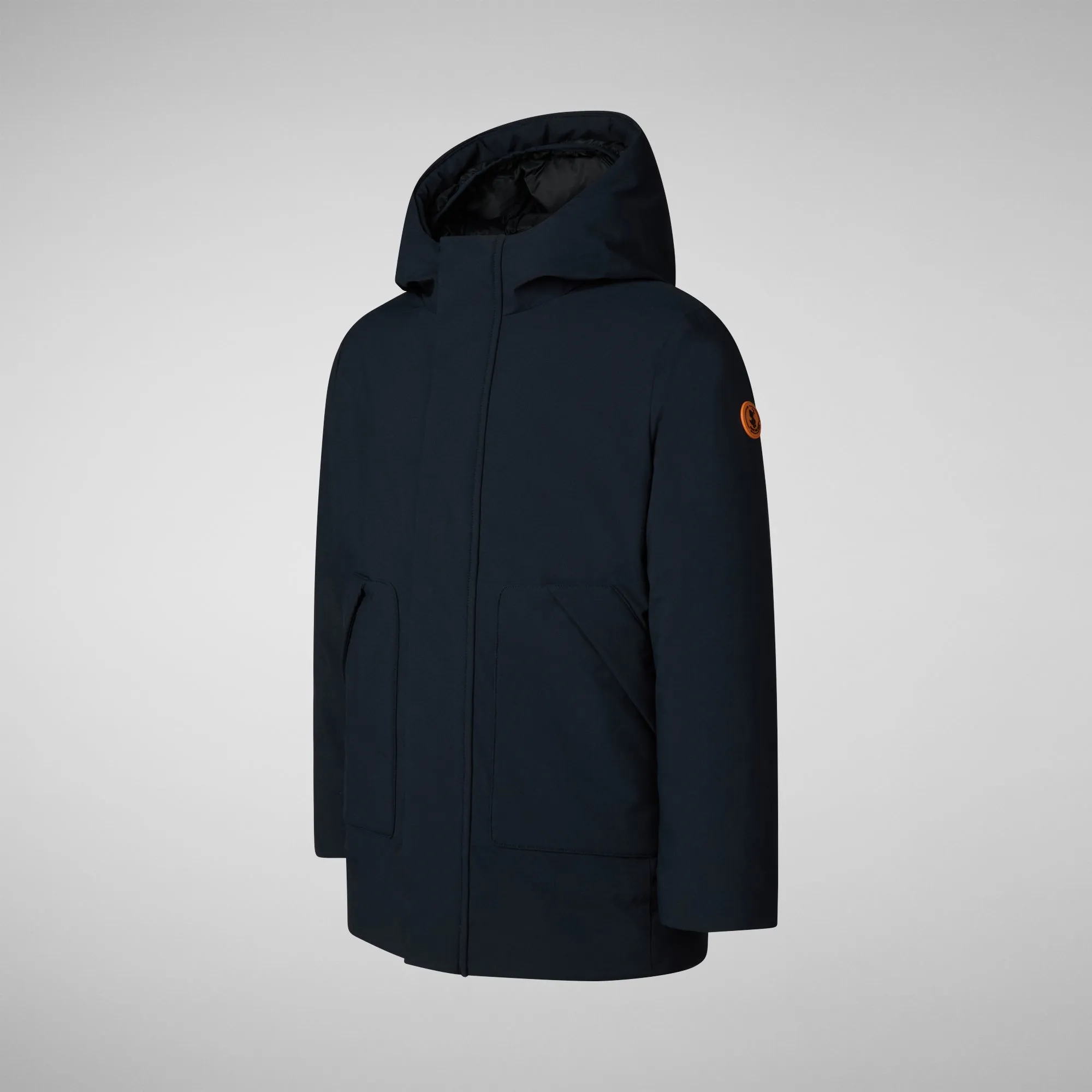 Boys' hooded parka Albi in blue black