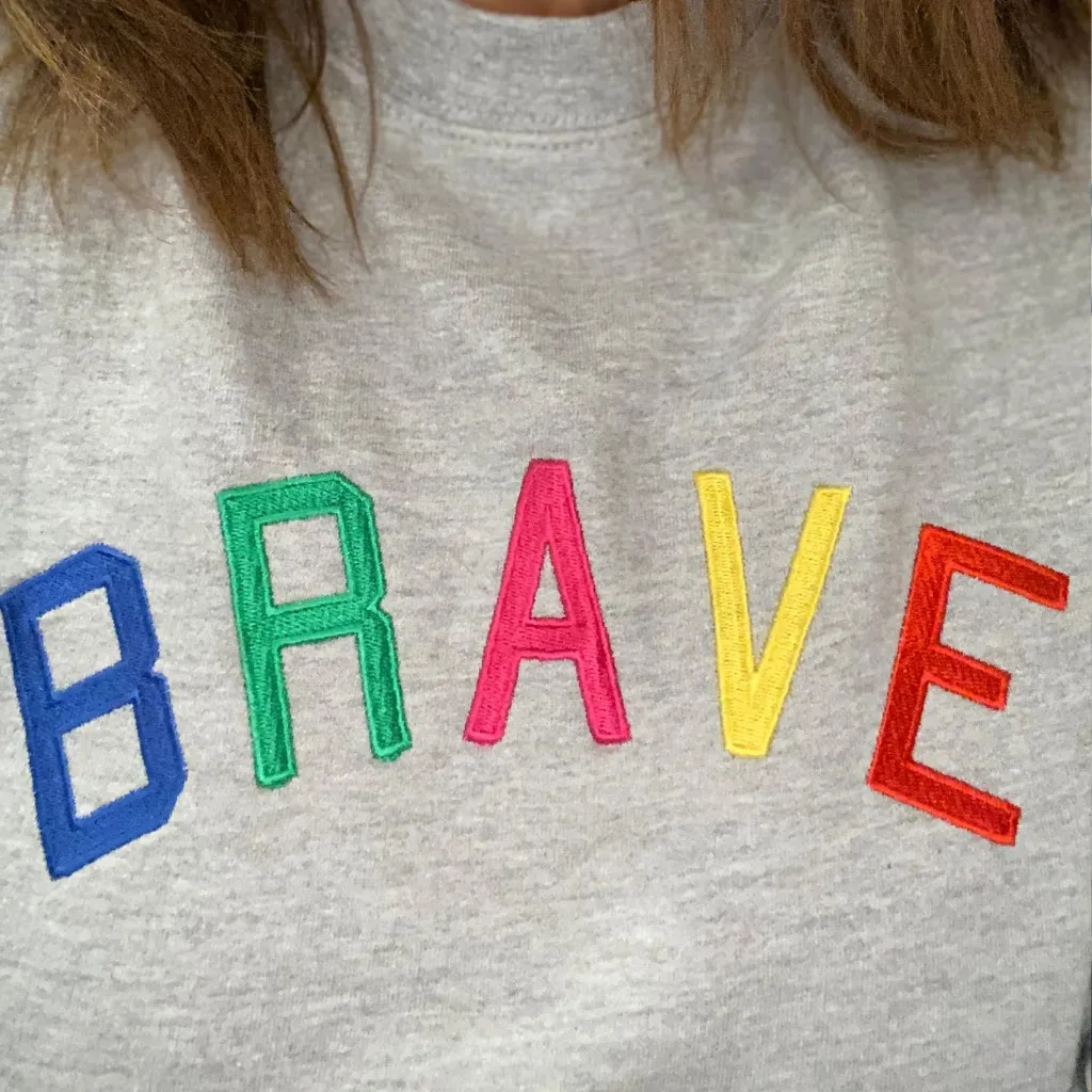 Brave Embroidered Grey sweatshirt