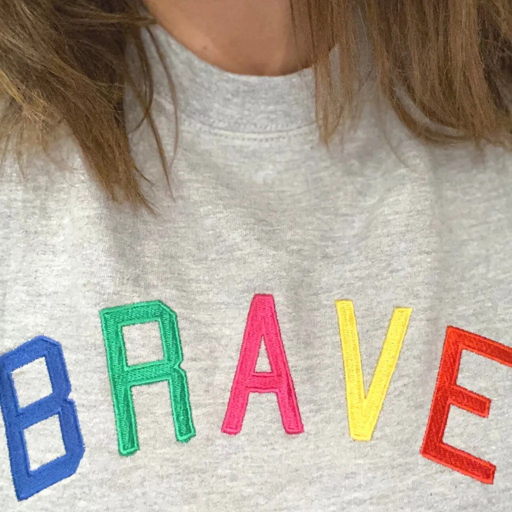 Brave Embroidered Grey sweatshirt