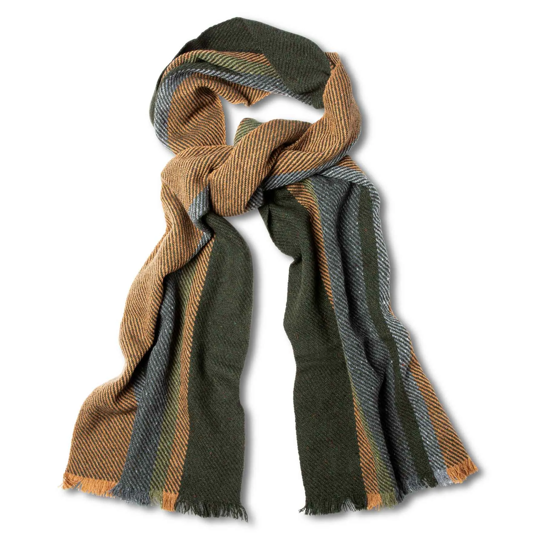 Brown and Green Stripe Scarf