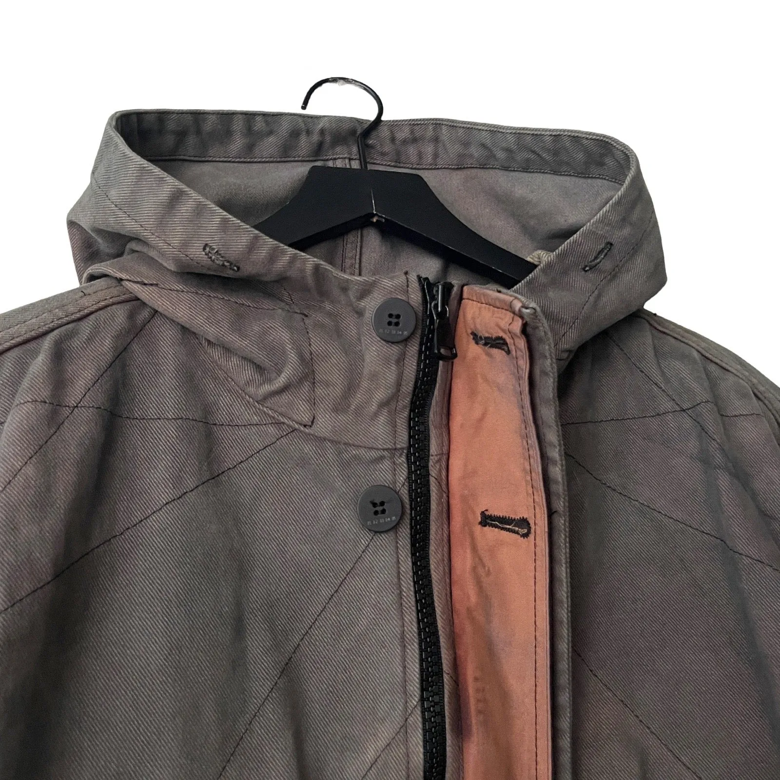 Brushed Cotton Hooded Overcoat in Seaweed / Medium