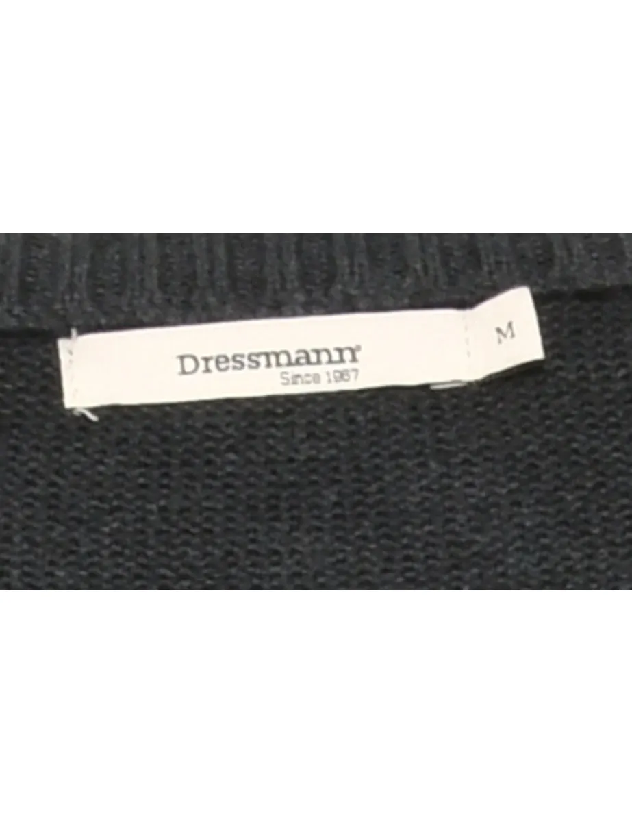 Cable Knit Navy Jumper - M