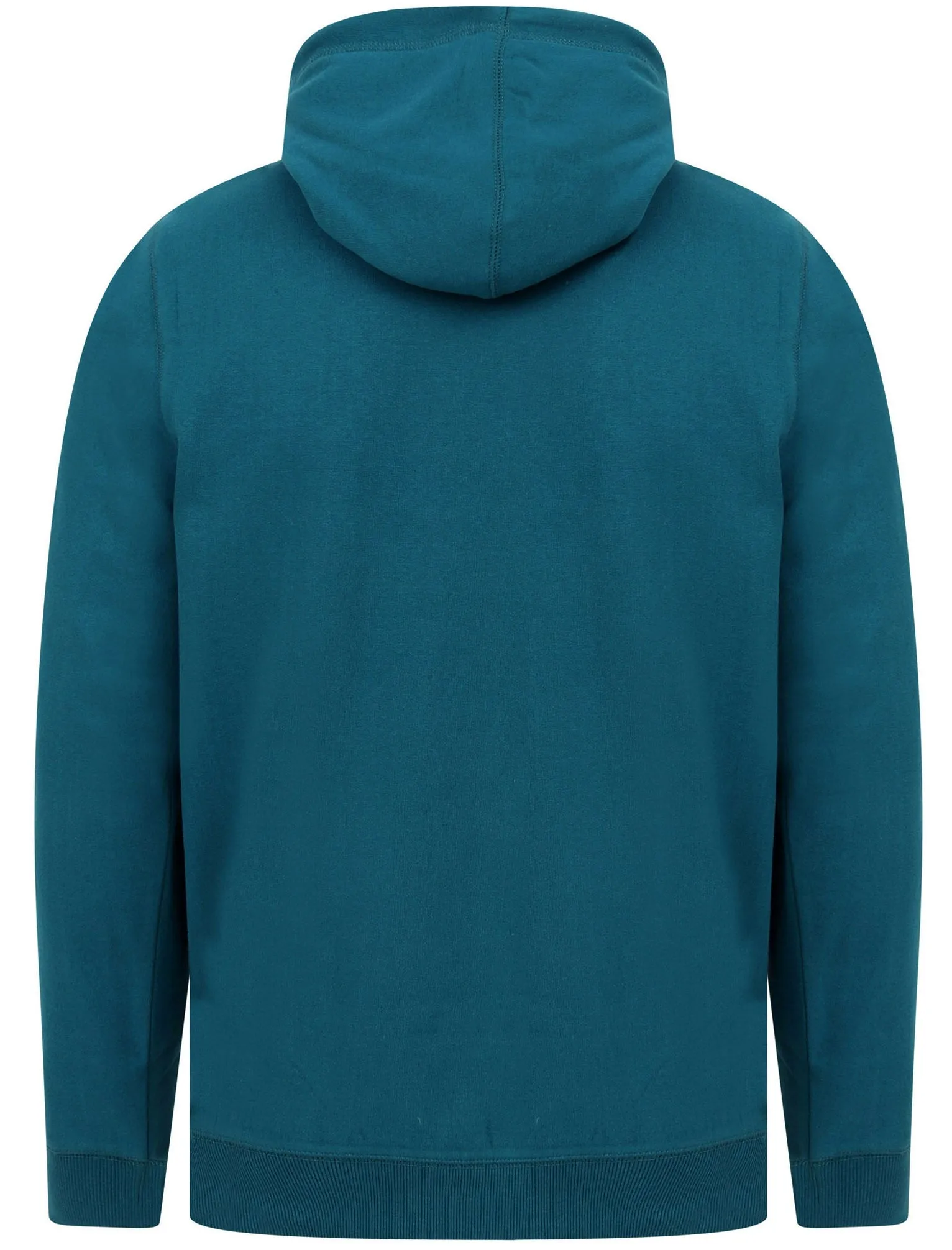 Calegreen Outdoor Motif Brush Back Fleece Pullover Hoodie In Moroccan Blue - Tokyo Laundry