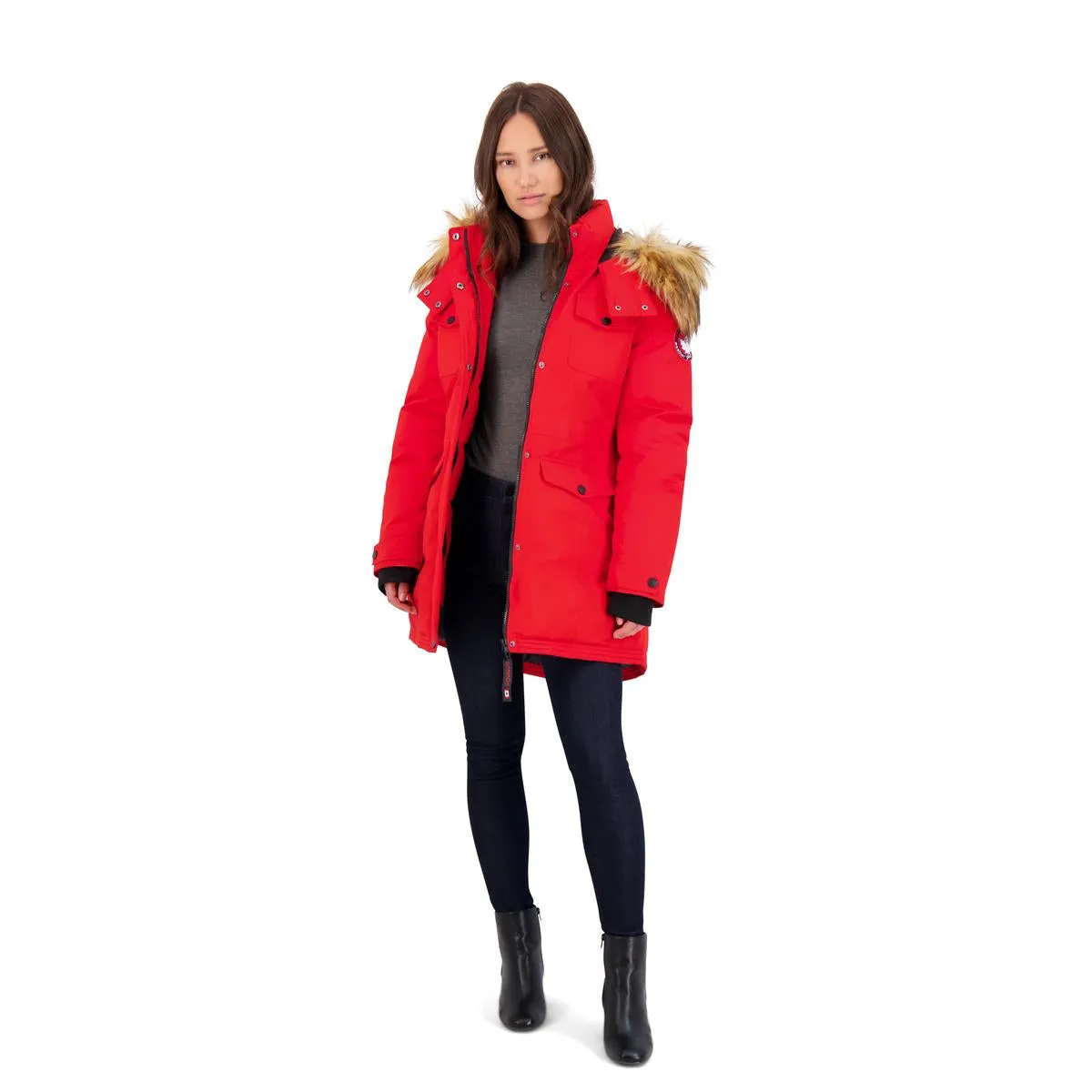 Canada Weather Gear Parka Coat for Women-Insulated Faux Fur Hooded Winter Jacket