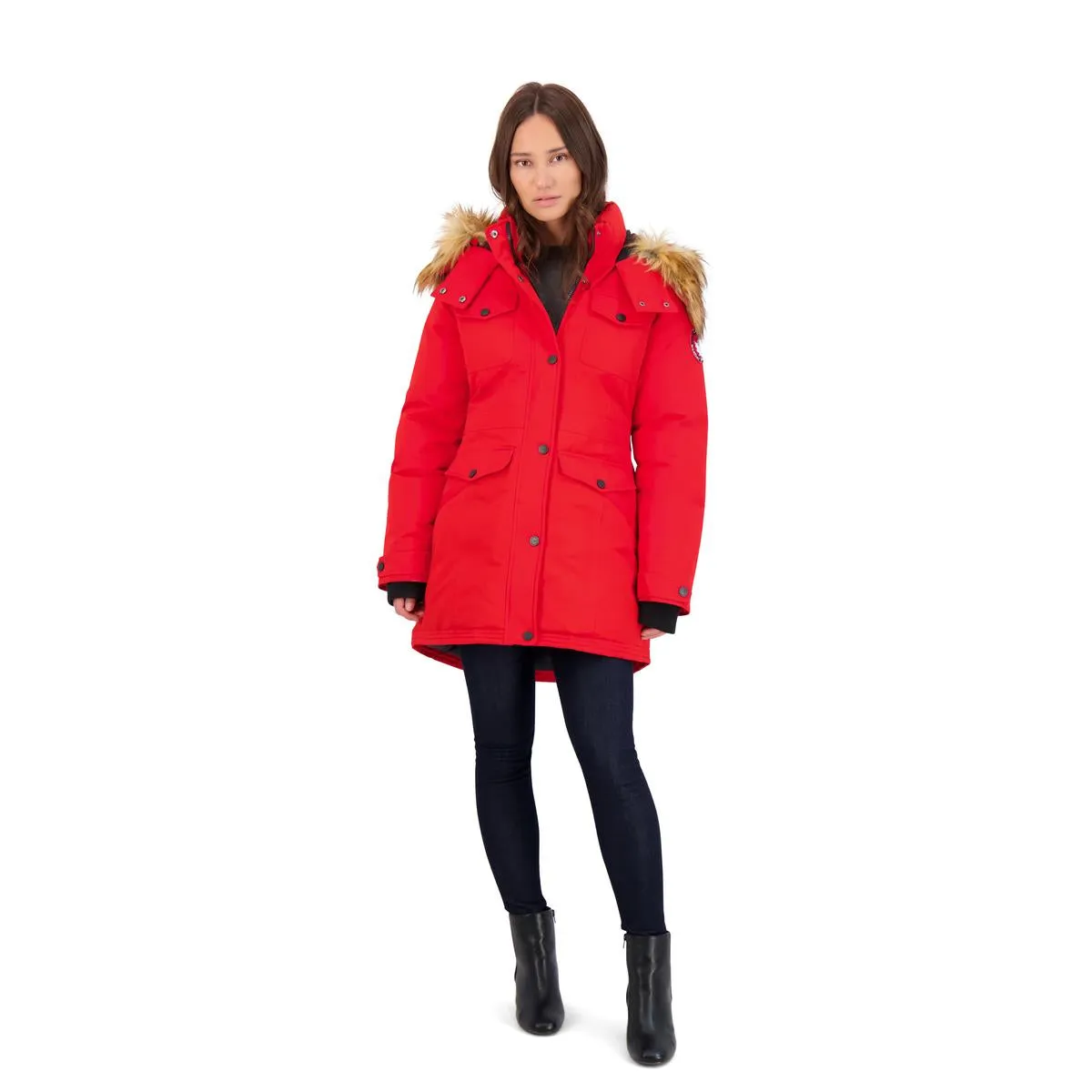 Canada Weather Gear Parka Coat for Women-Insulated Faux Fur Hooded Winter Jacket