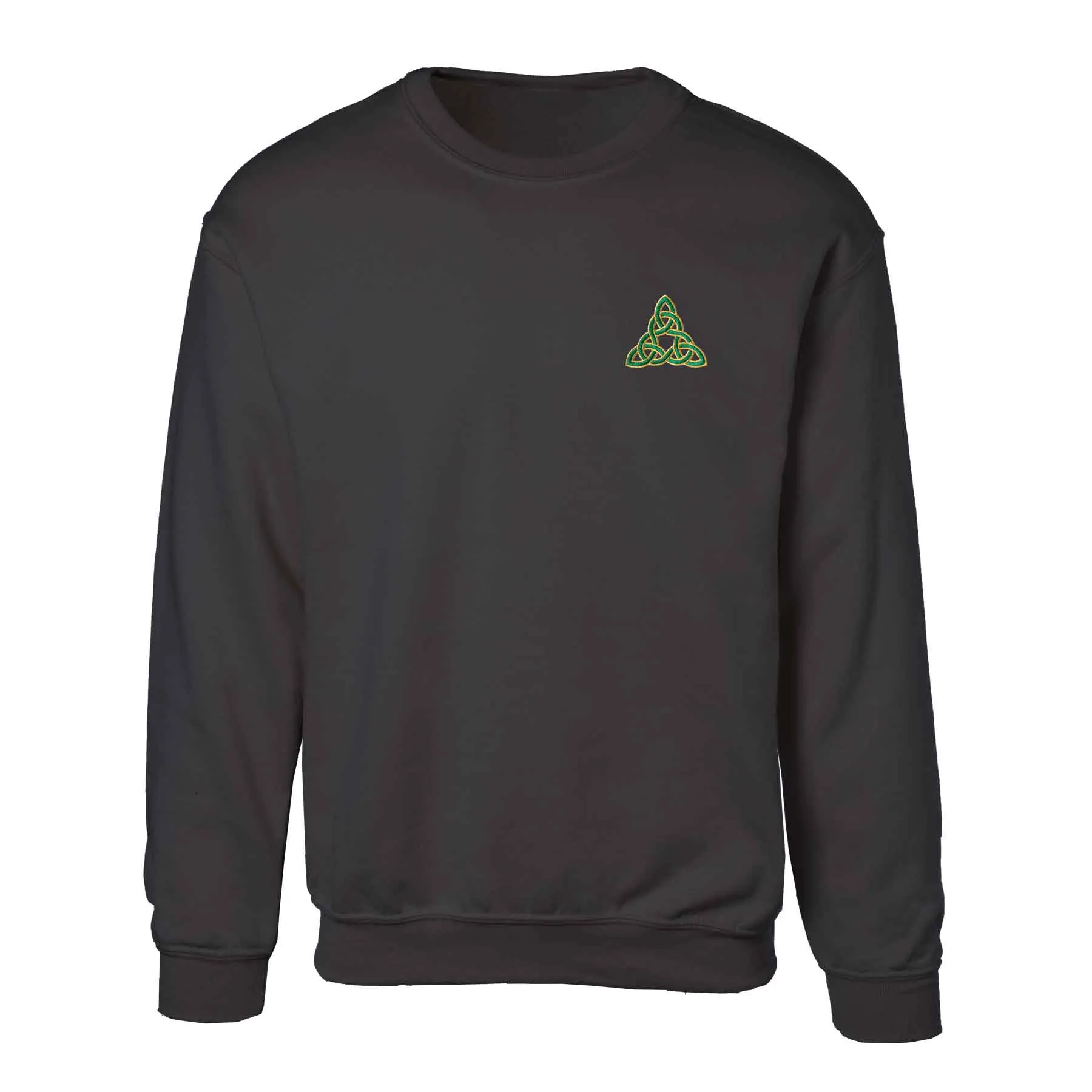 Celtic Triangle Knot Embroidered Personalized Sweatshirt- Black