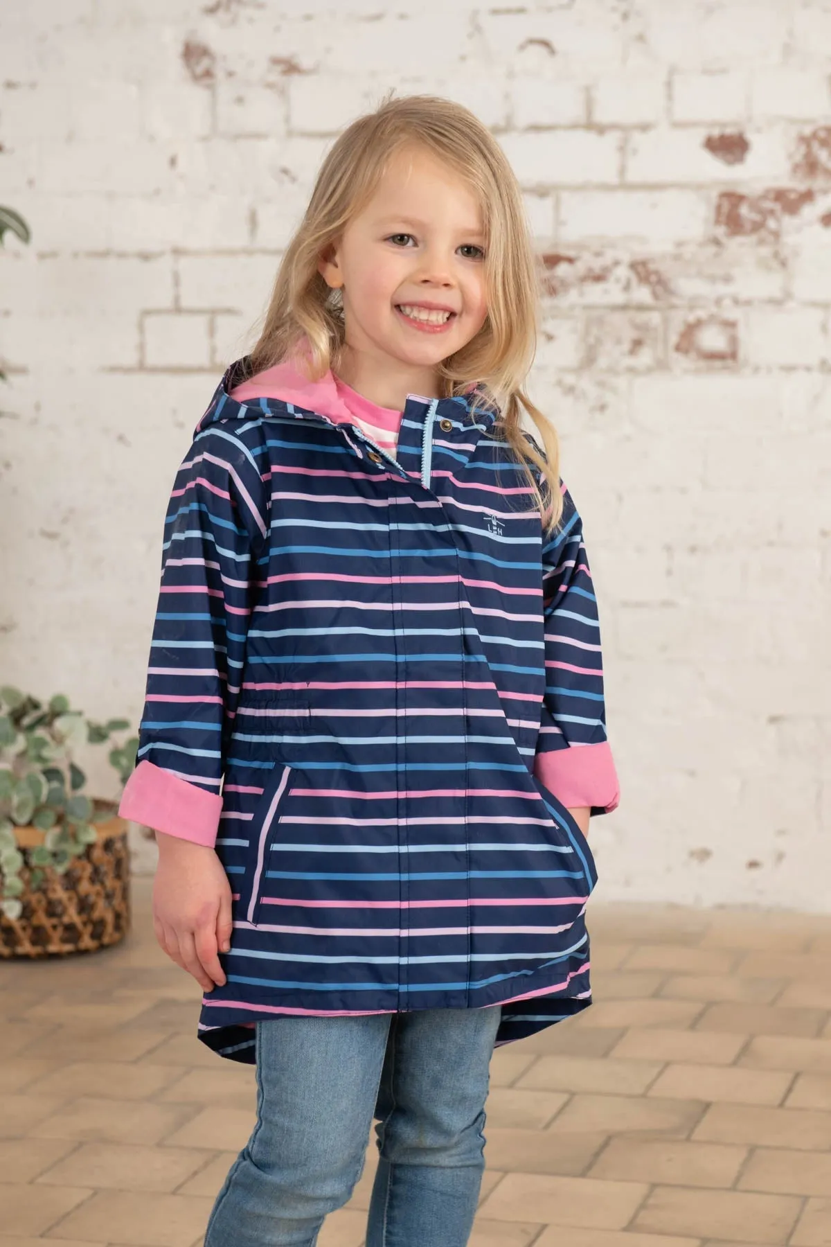 Charlotte Parka - Blue Pink Stripe