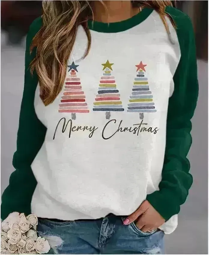 Christmas Tree 3D Digital Printing Women's Pullover Sweatshirt