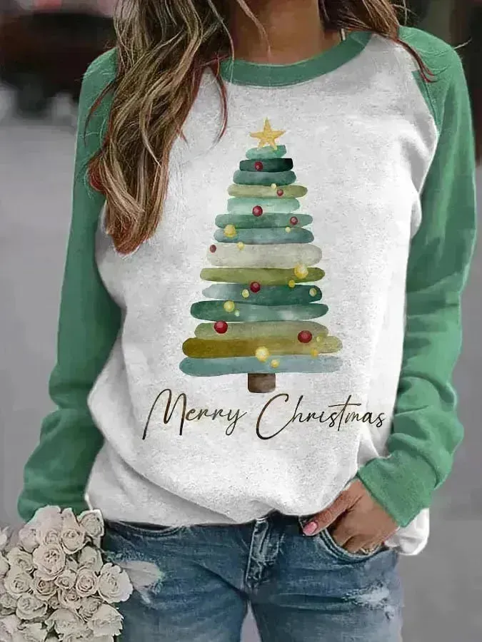 Christmas Tree 3D Digital Printing Women's Pullover Sweatshirt