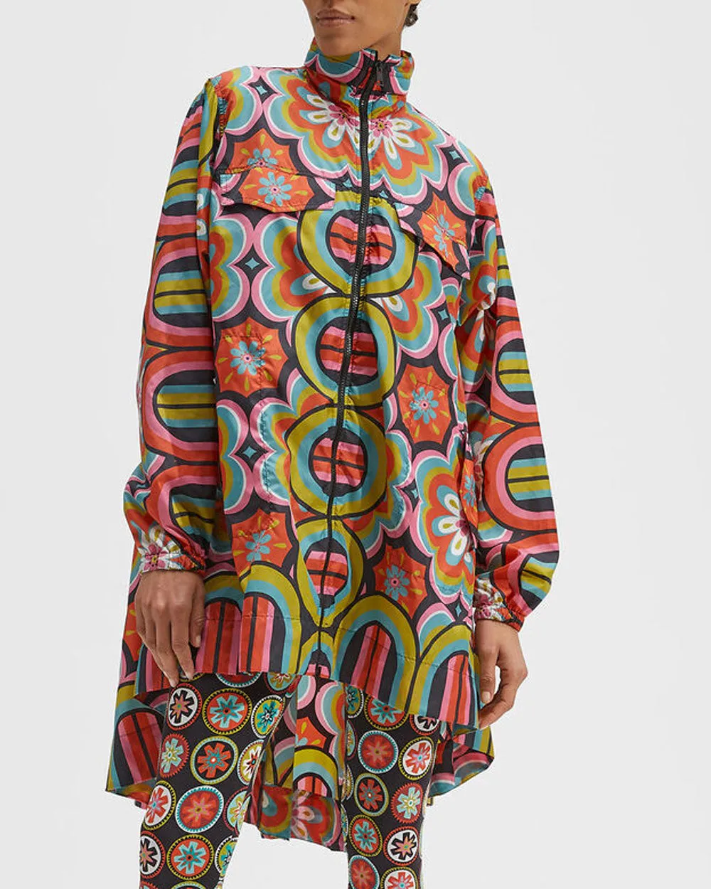 Ciccio Rosso Print Rain Parka