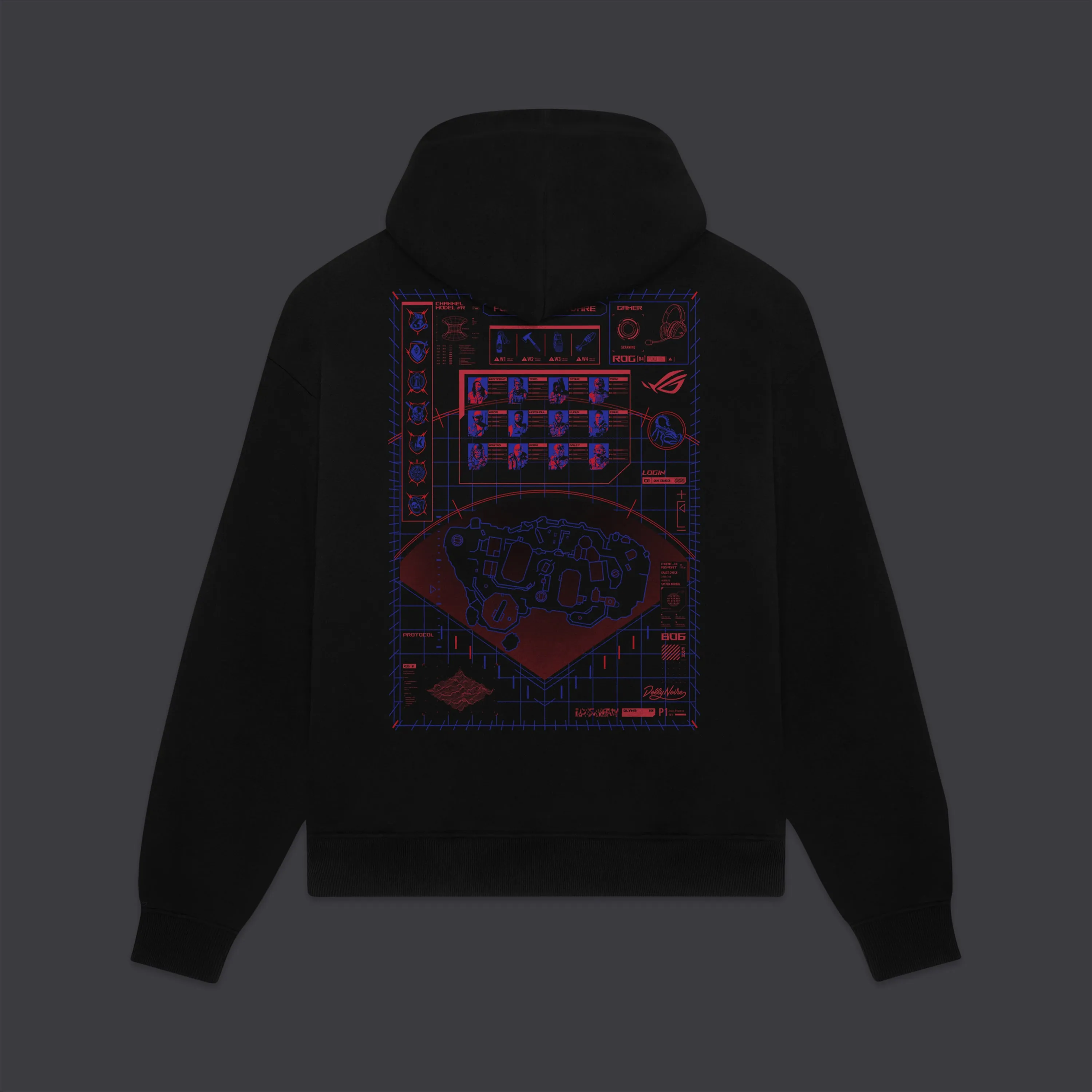 Dolly Noire / Asus Rog Multiplayer Sci-fi Hoodie Black