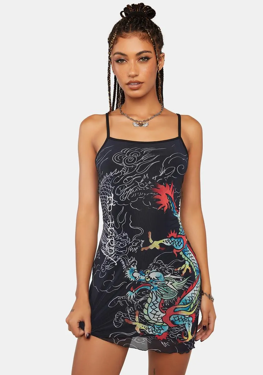 Dragon Mesh Slip Dress