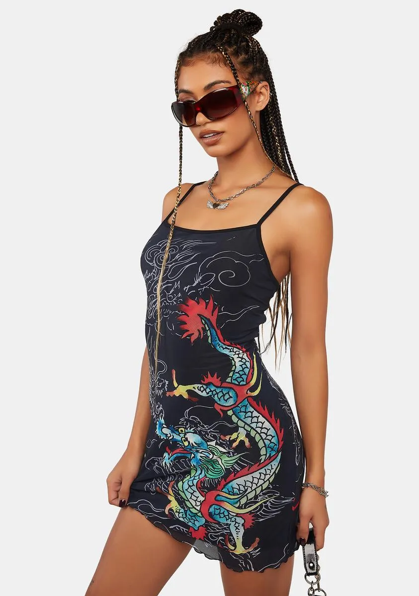 Dragon Mesh Slip Dress