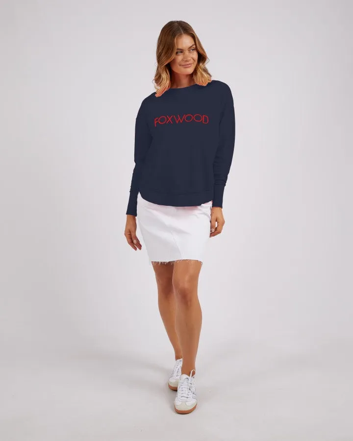 Foxwood Simplified Metallic Crew - Navy & Red