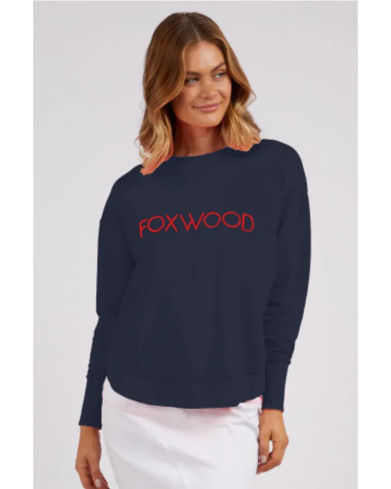 Foxwood Simplified Metallic Crew - Navy & Red