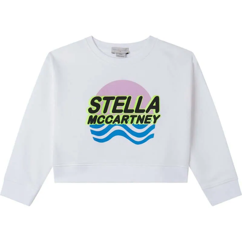 Girls White Stella Print Sweatshirt