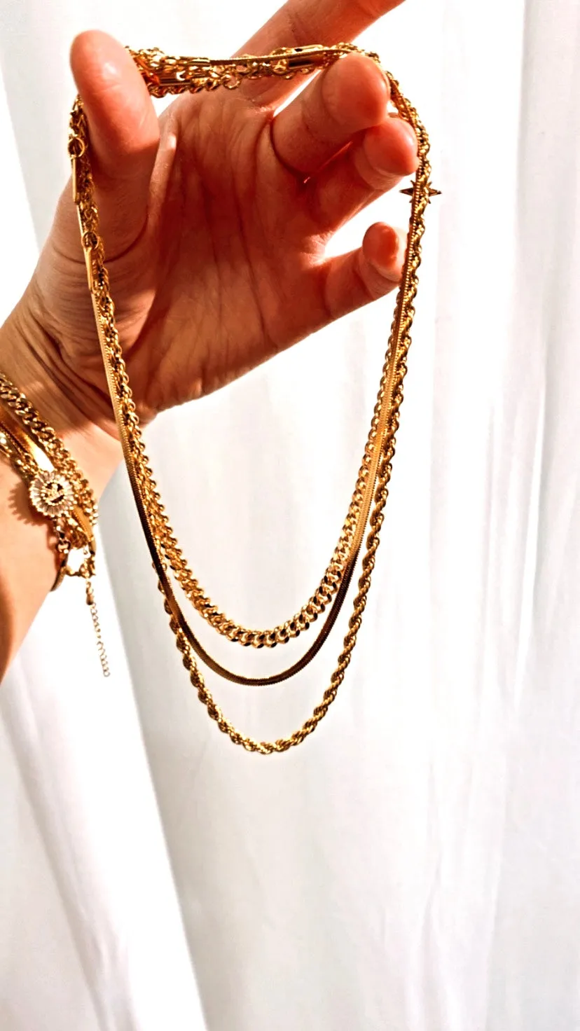 HALEY Herringbone Layering Chain Necklace