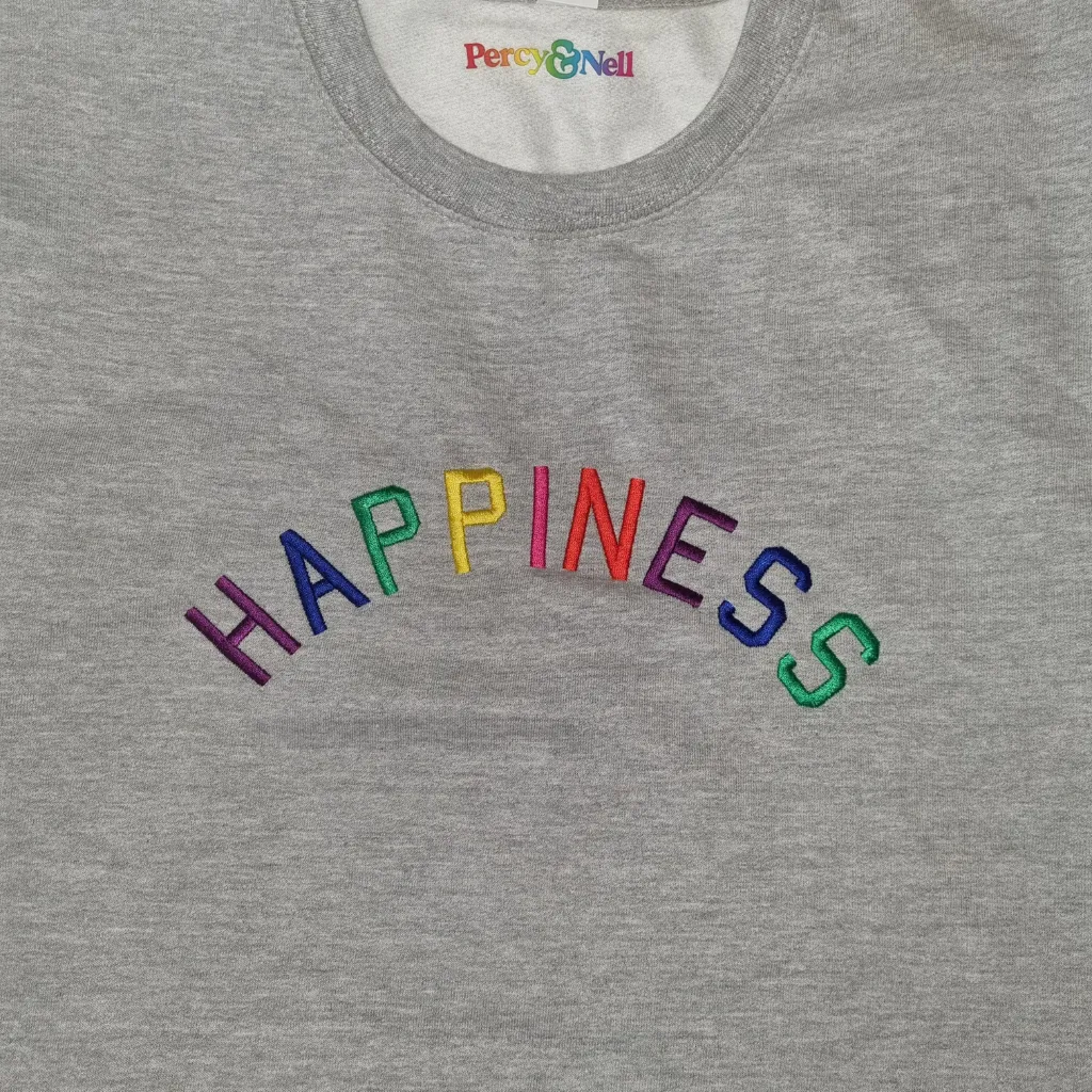 Happiness Embroidered Grey sweatshirt