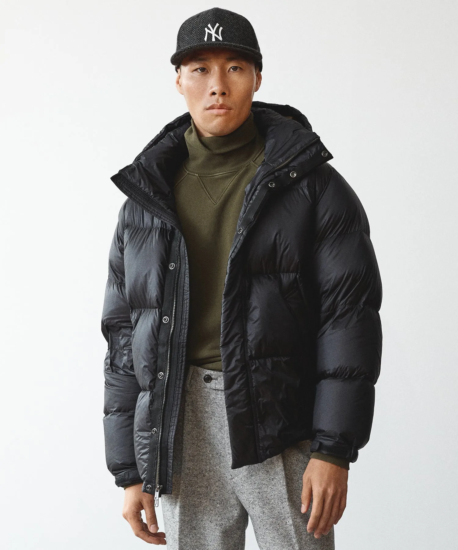 Italian Short Tech Down Parka in Black