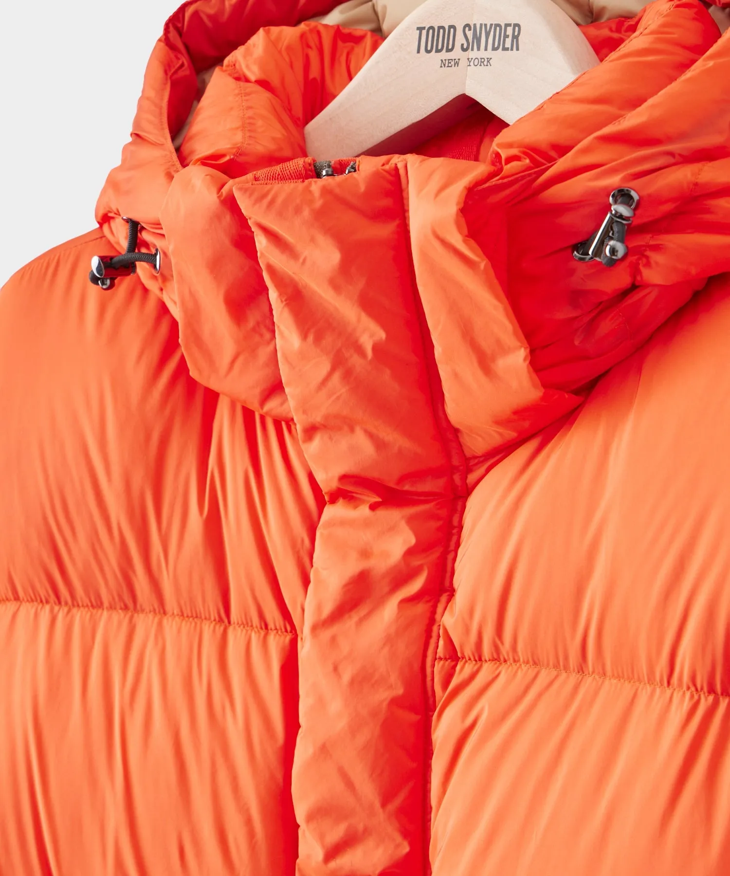 Italian Short Tech Down Parka in Orange