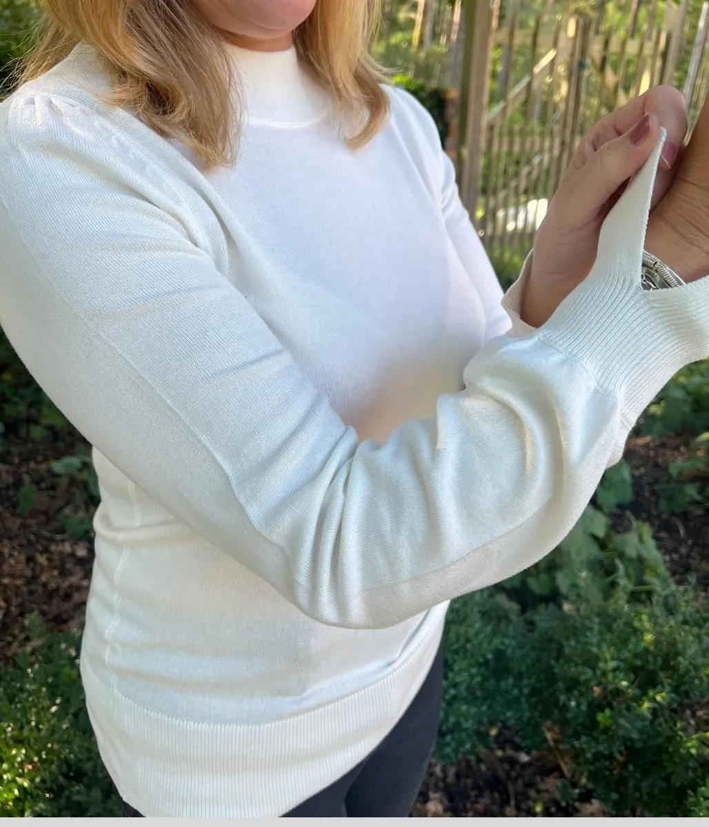 Ivory Puff Sleeve Jumper