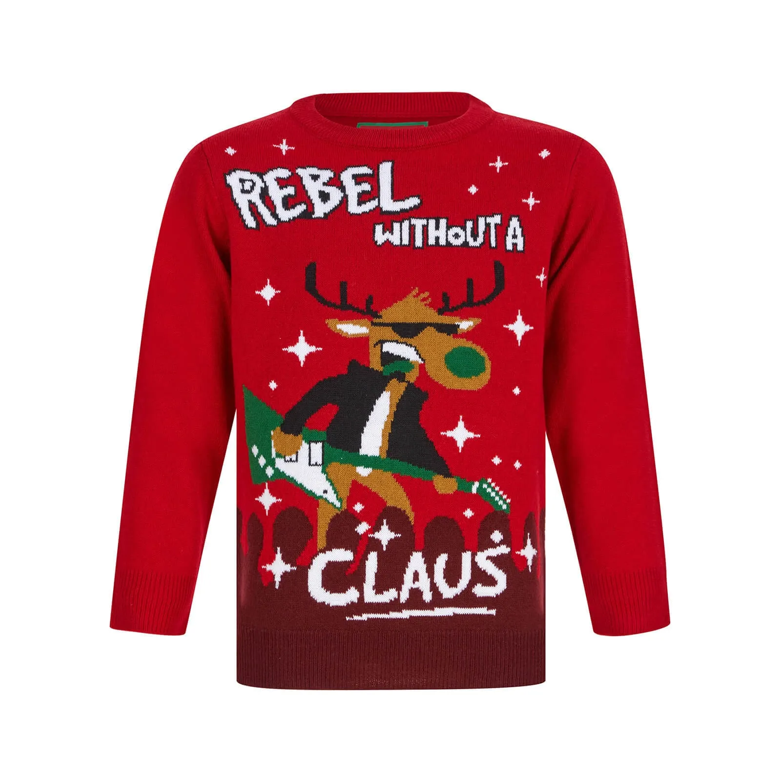 Kids Rebel Without A Claus Christmas Jumper