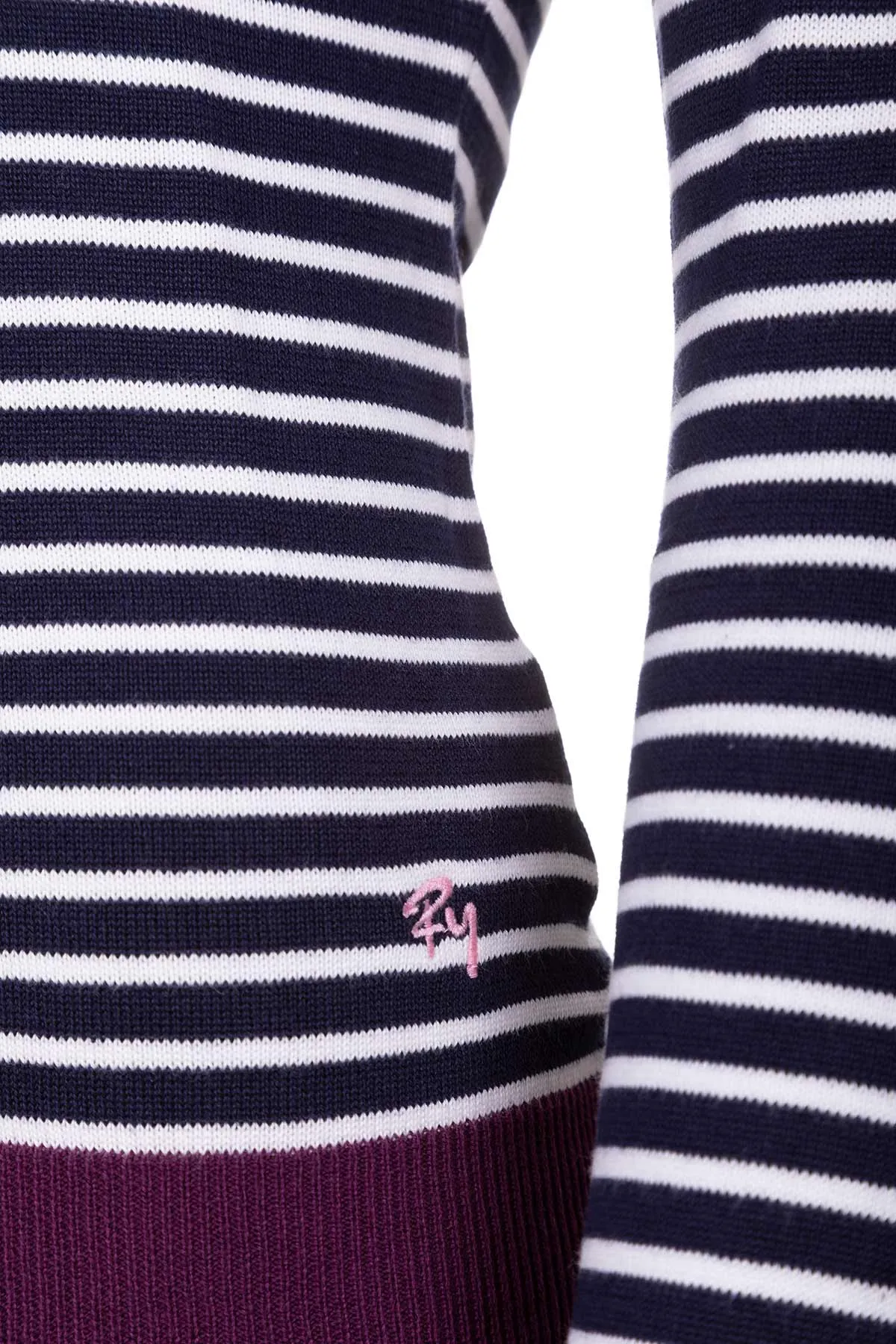 Ladies Striped Crew Neck Jumper