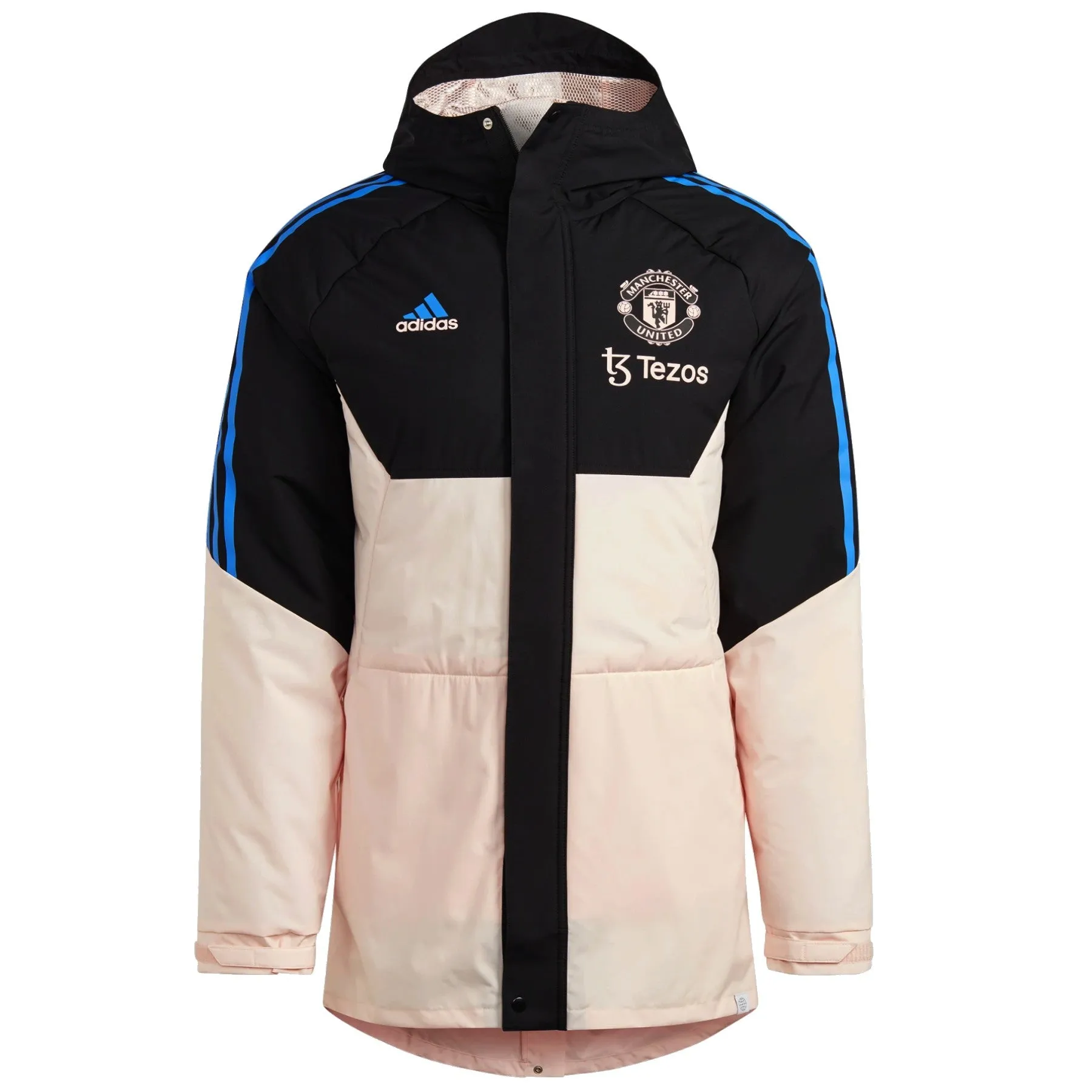 Manchester United Soccer parka down jacket 2023 pink/black - Adidas