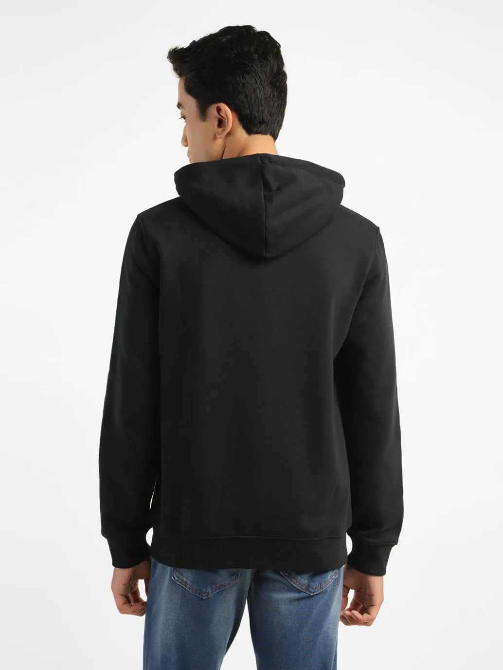 Men's Graphic Black Hooded Sweatshirt