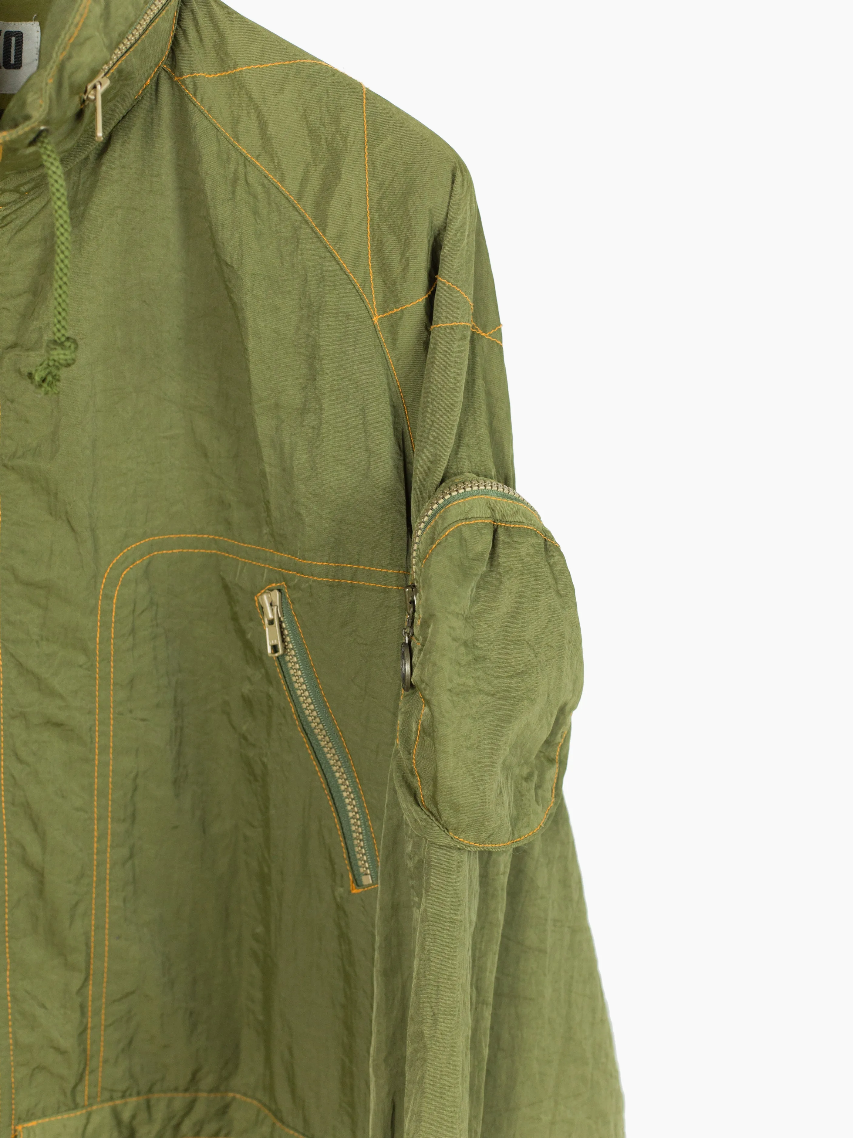 Michiko Koshino 90s Modular Crinkle Nylon utility Coat