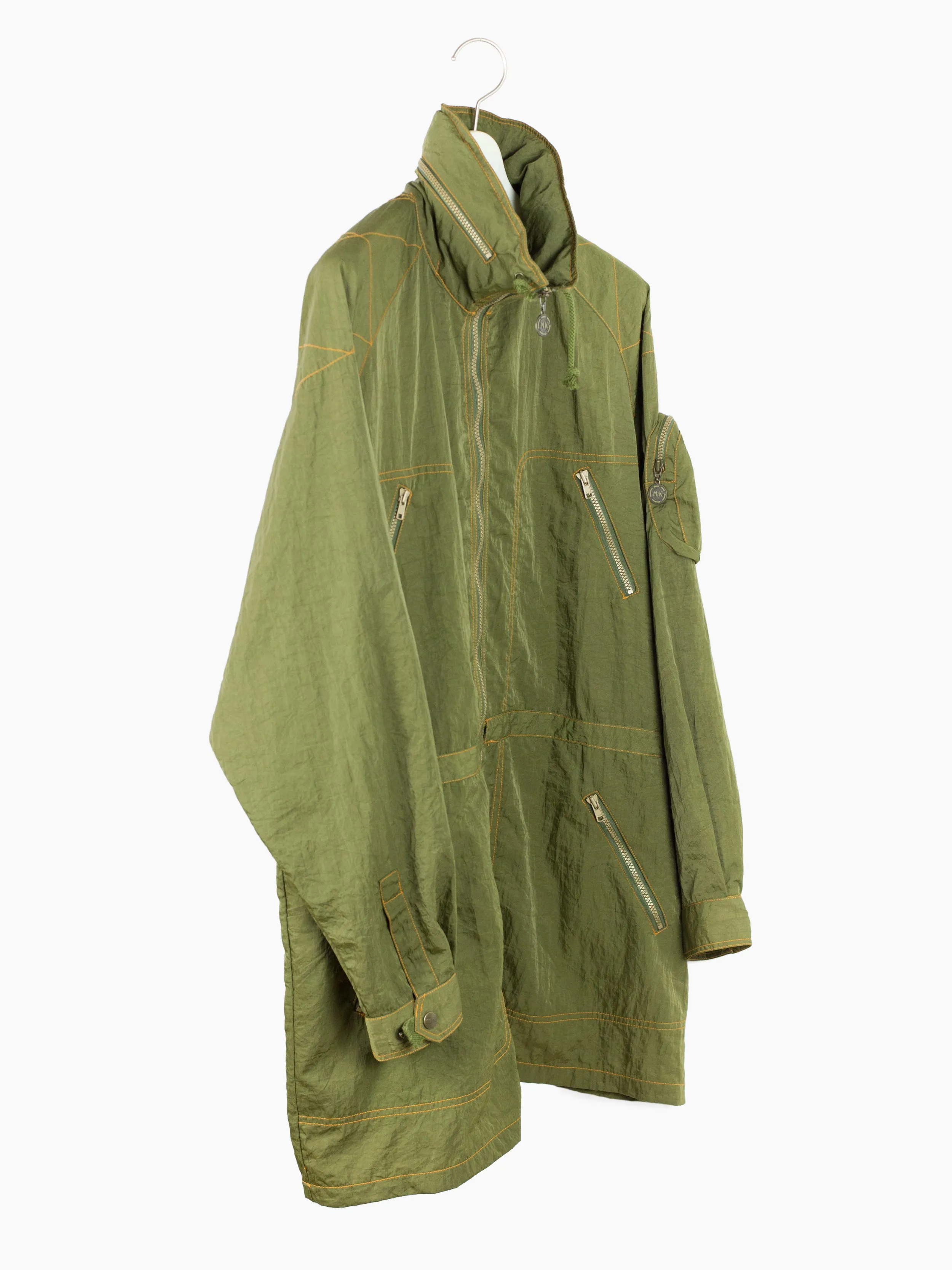 Michiko Koshino 90s Modular Crinkle Nylon utility Coat