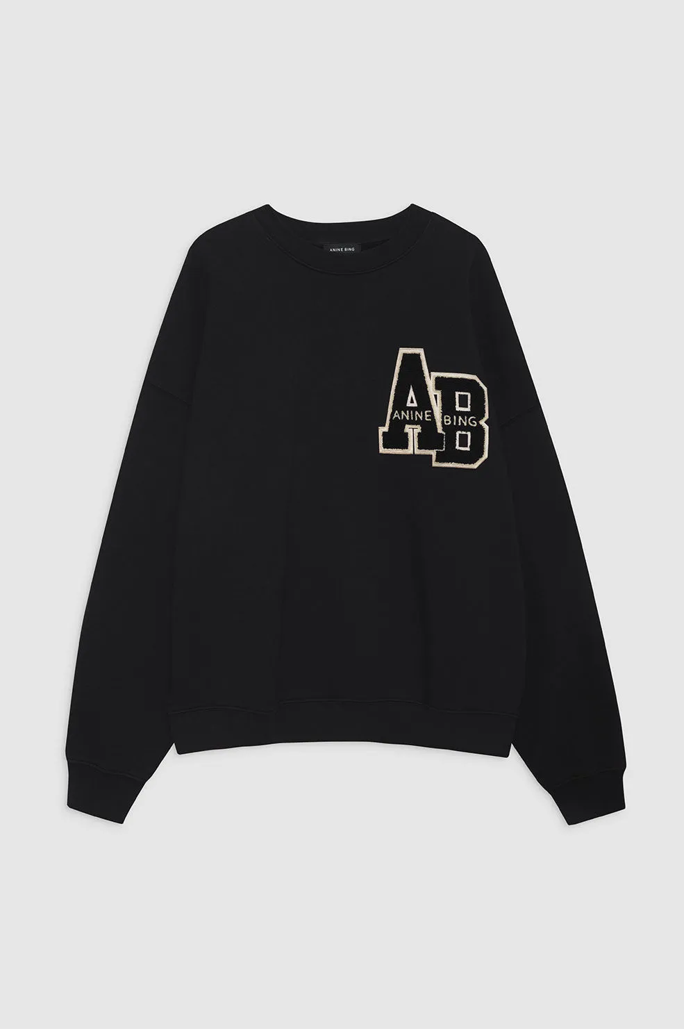 Miles Oversized Sweatshirt Letterman - Black