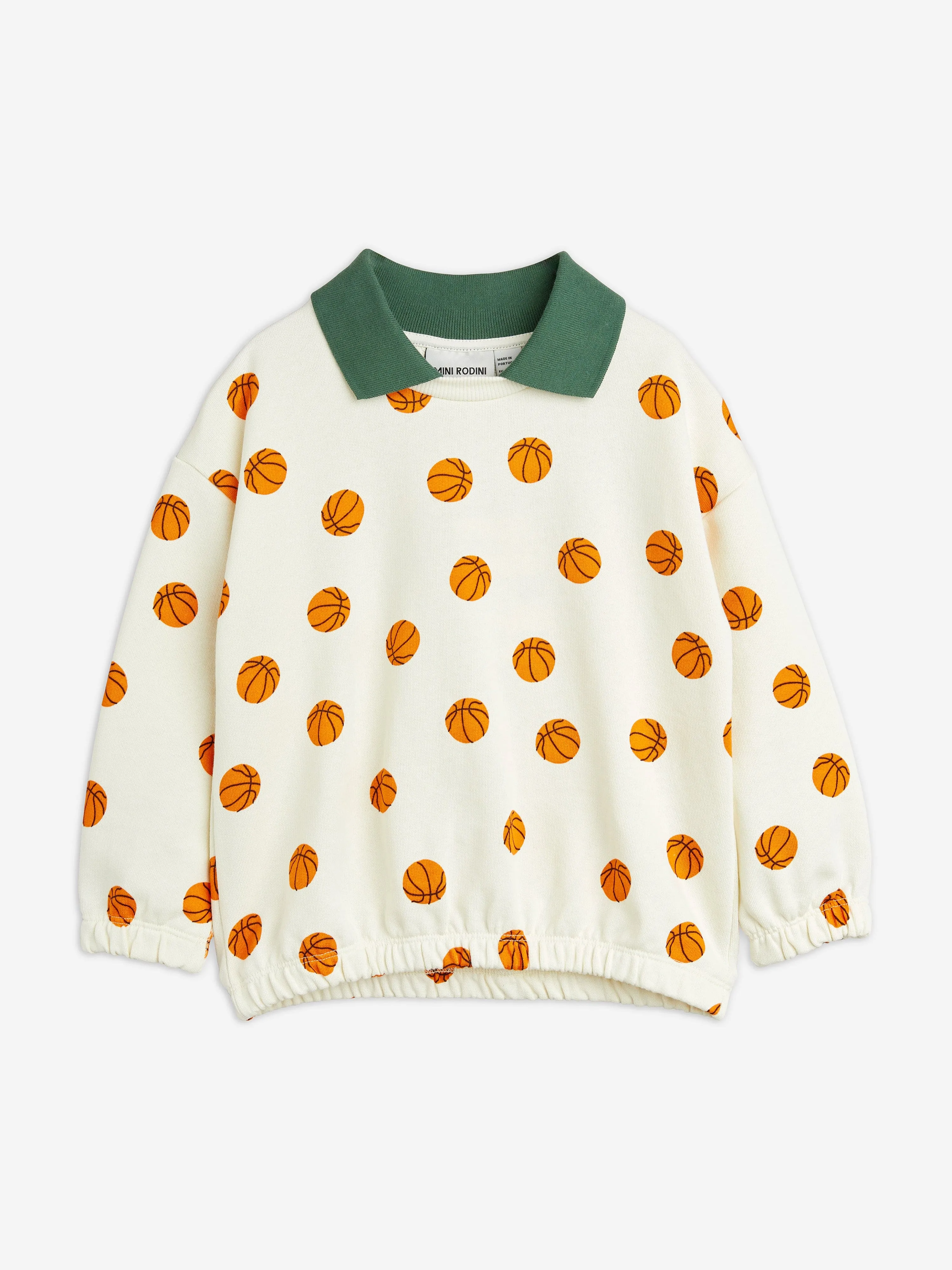 Mini Rodini Kids Basketball Collar Sweatshirt in Ivory