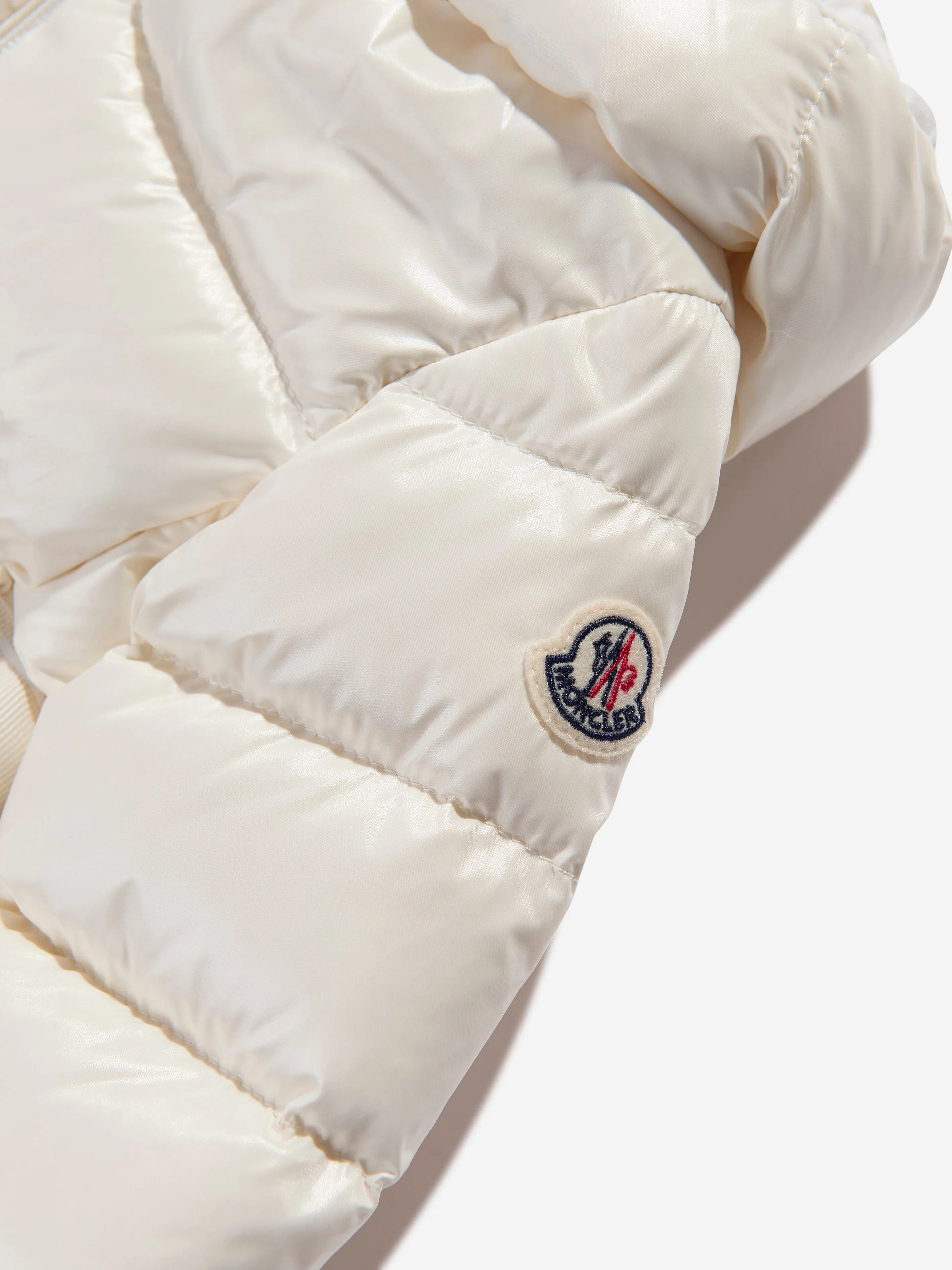 Moncler Enfant Baby Girls Down Padded Alis Long Parka in Ivory