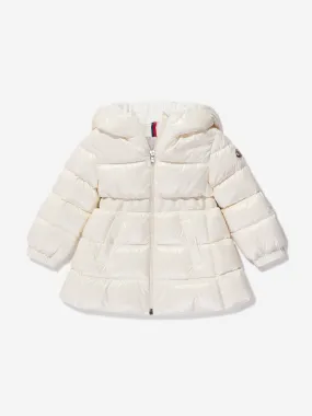 Moncler Enfant Baby Girls Down Padded Alis Long Parka in Ivory