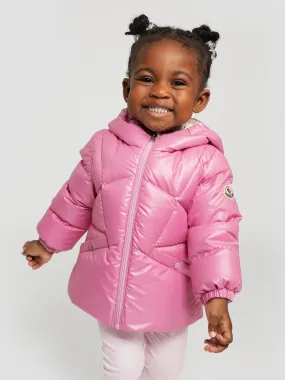 Moncler Enfant Baby Girls Down Padded Seine Short Parka in Pink