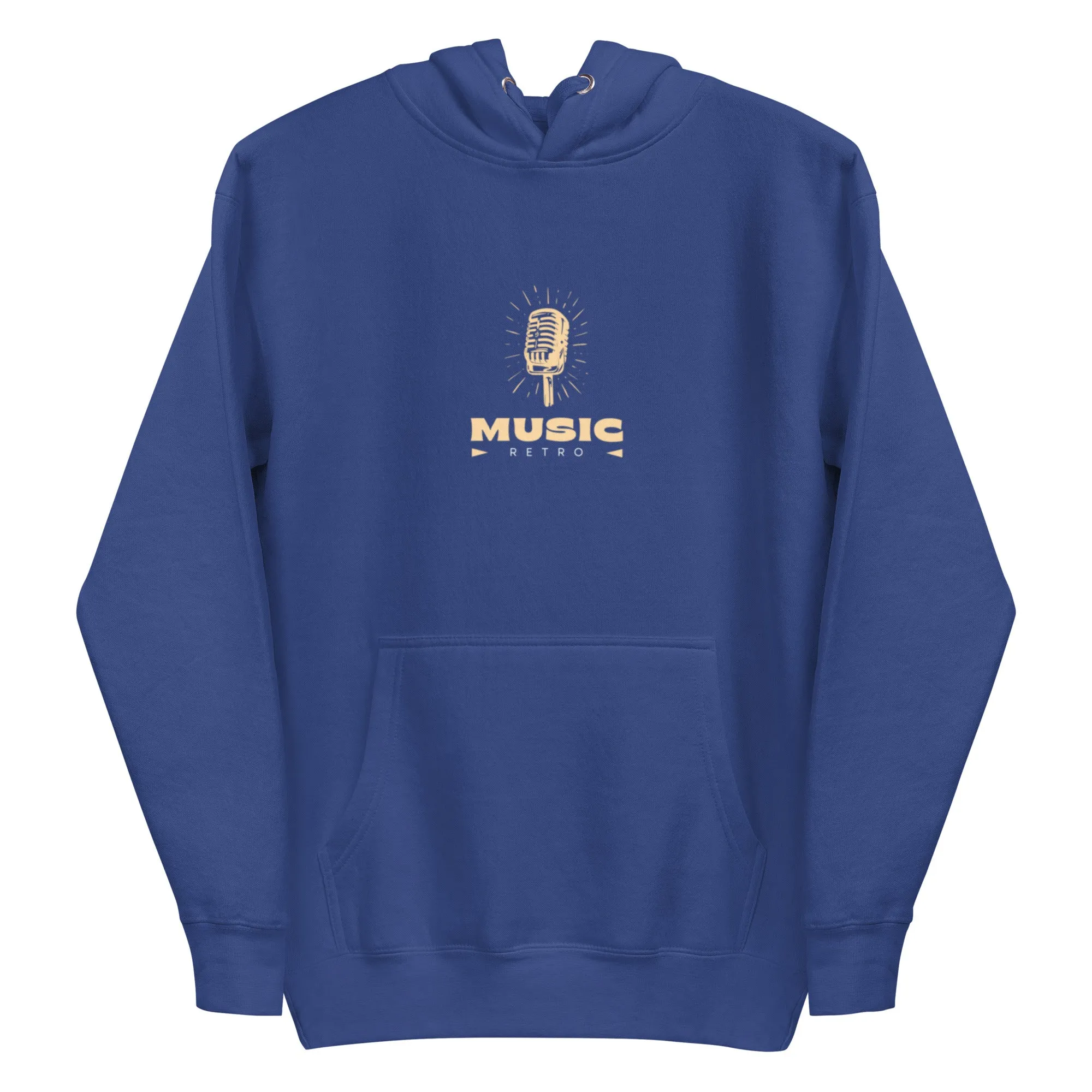 Music Retro Adult Hoodie Blue