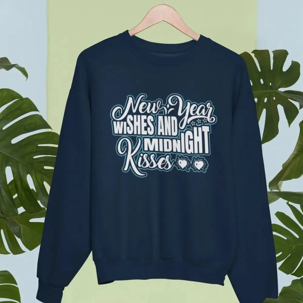 New Year Wishes and Midnight Kisses Unisex Sweatshirt