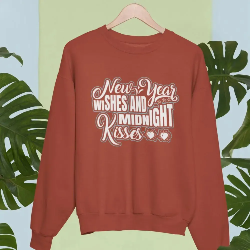 New Year Wishes and Midnight Kisses Unisex Sweatshirt